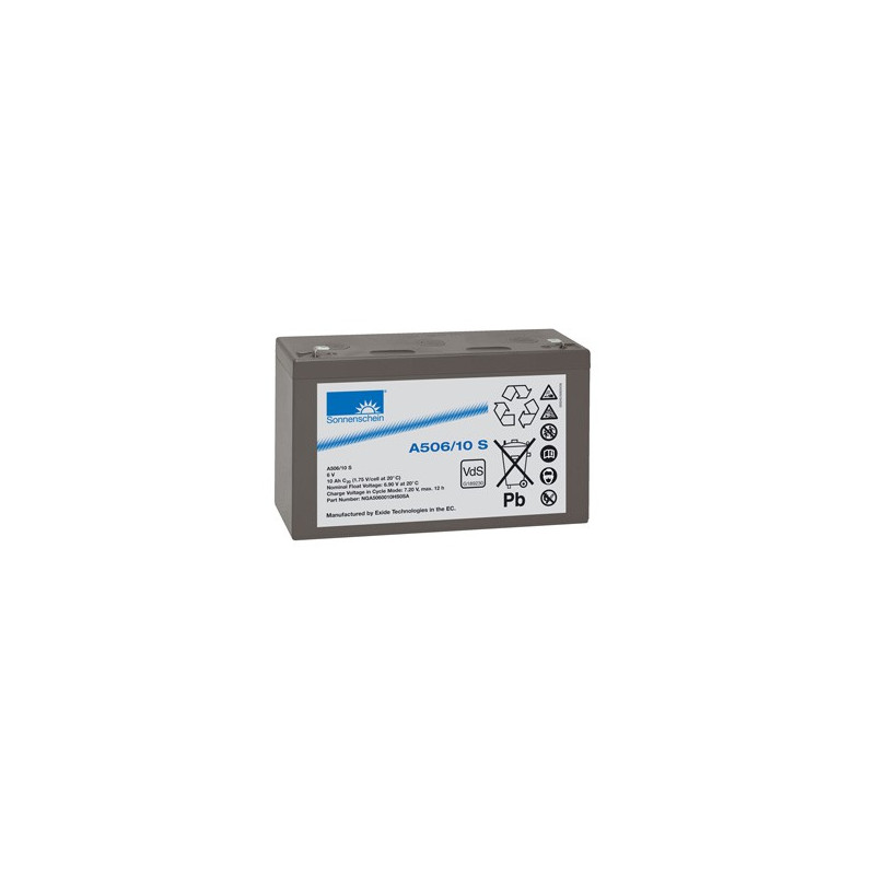 EXIDE Sonnenschein 6V - 10,0Ah - Dryfit A500 - Bac VO - A506/10A EXIDE Sonnenschein 6V - 10,0Ah - Dryfit A500 - Bac VO - A506/10A