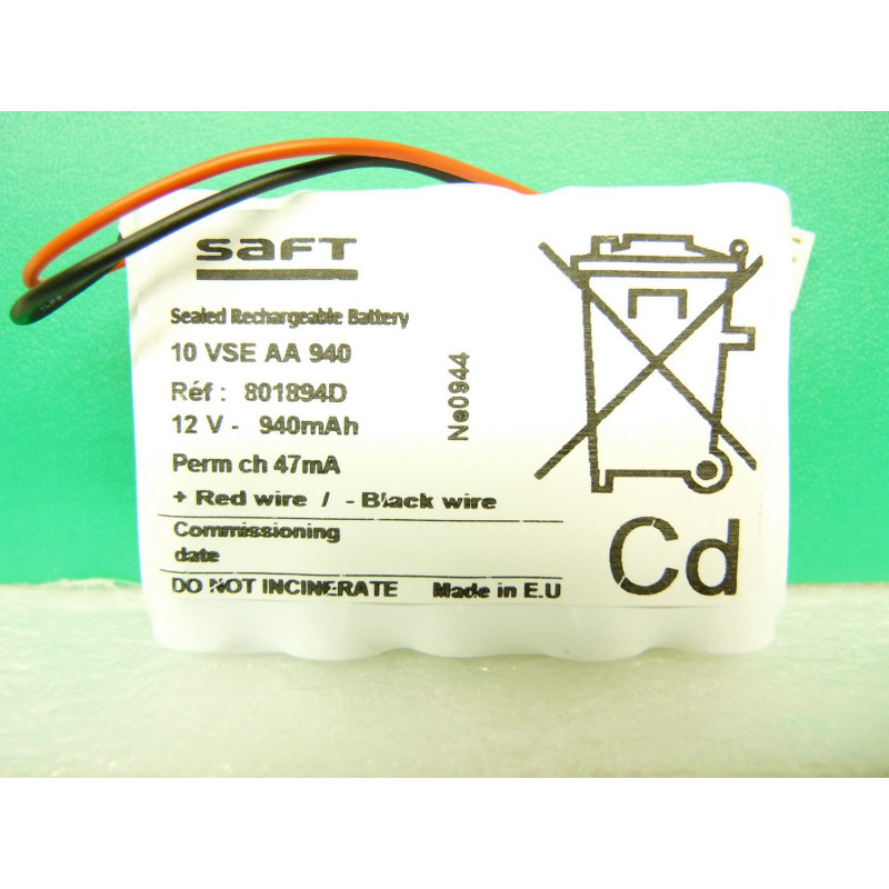 SAFT PACK Batterie NiCd 12V 940mAh - 10VSEAA940 - 801894 - Quiatil Plus SAFT PACK Batterie NiCd 12V 940mAh - 10VSEAA940 - 801894 - Quiatil Plus