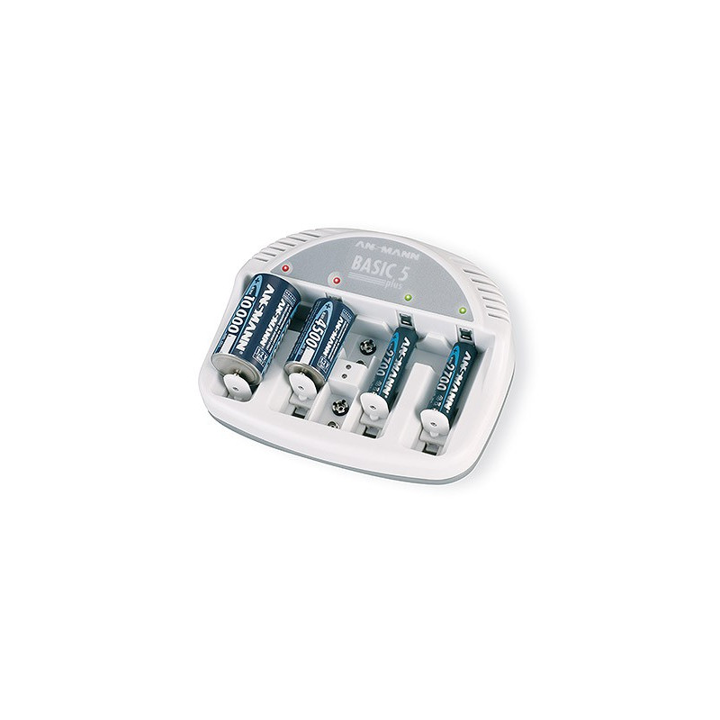 ANSMANN Chargeur de 2 à 5 accus AAA/AA/9V/C/D NiMh - Livré sans accu