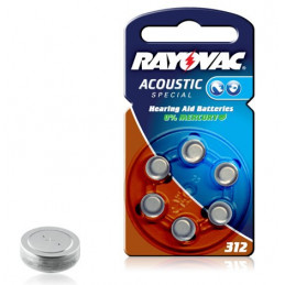 RAYOVAC Pila bottone Zinc Air - 312AE Aucustico
