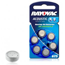 Pila bottone Zinc Air RAYOVAC - 675AE Aucustico