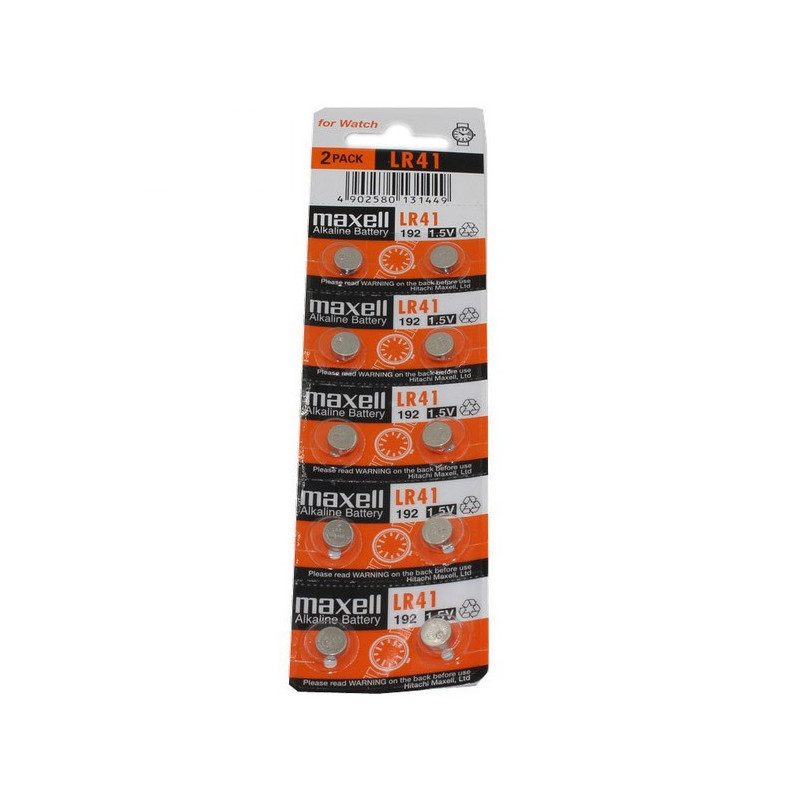 MAXELL Pile Bouton Alcaline - LR41 – 192 - LR736 - AG3 - Lot de 10 MAXELL Pile Bouton Alcaline - LR41 – 192 - LR736 - AG3 - Lot de 10