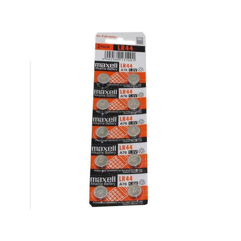 MAXELL Pile Bouton Alcaline - LR44 - AG13 - LR1154 - A76 - Lot de 10 MAXELL Pile Bouton Alcaline - LR44 - AG13 - LR1154 - A76 - Lot de 10