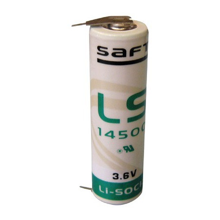 pila SAFT LS14500 - AA - 3PH (1+/2- ou 2+/1-) 3,6V - 2.4Ah