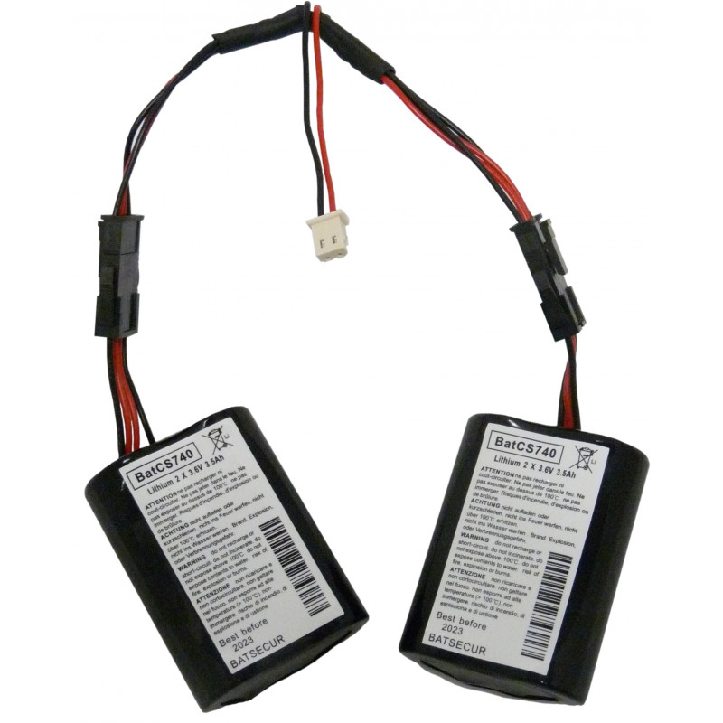 Kit di 2 batterie MCS740 - VISONIC - 2 x 3.6V - 3.5Ah - Litio + connet