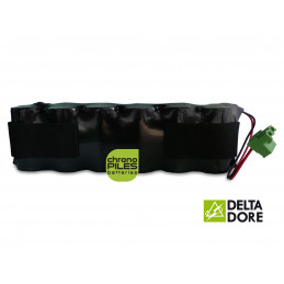 CHRONO Pile Batterie Alarme Compatible TALCO / DELTA DORE - 6LR20 Alcaline - 9V - 18Ah + Connecteur