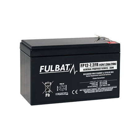 Batteria piombo FP12-7.2 - 12V - 6.7Ah - UL94.FR – FULBAT