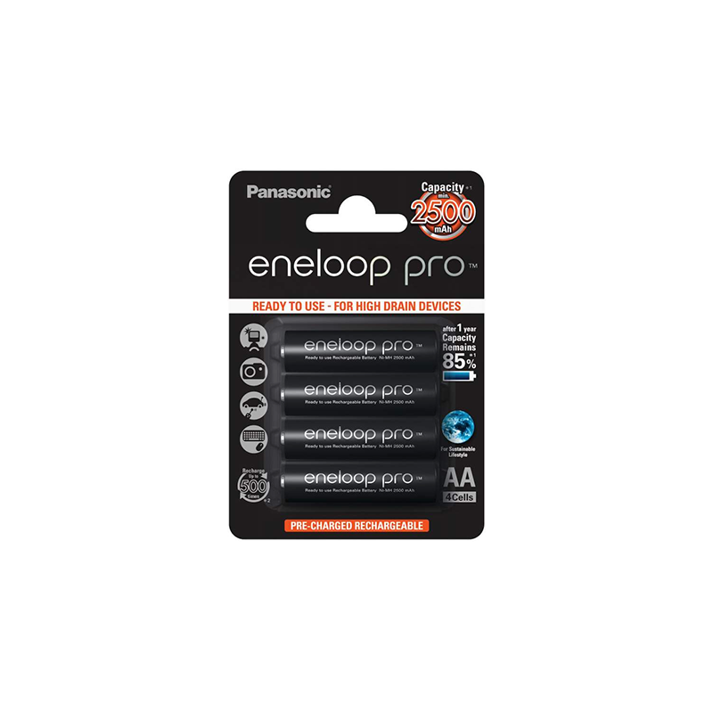 Blister da 4 pile ricaricabile - LR6 AA - Eneloop Pro PANASONIC