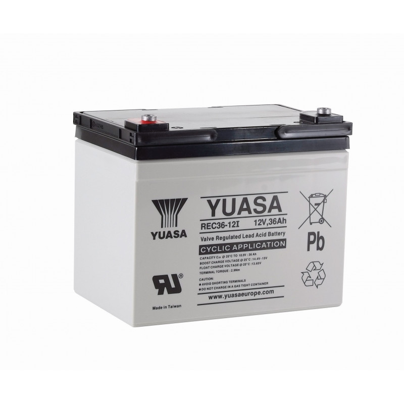 REC36-12 YUASA - Plomb Cyclage - 12V - 36Ah REC36-12 YUASA - Plomb Cyclage - 12V - 36Ah