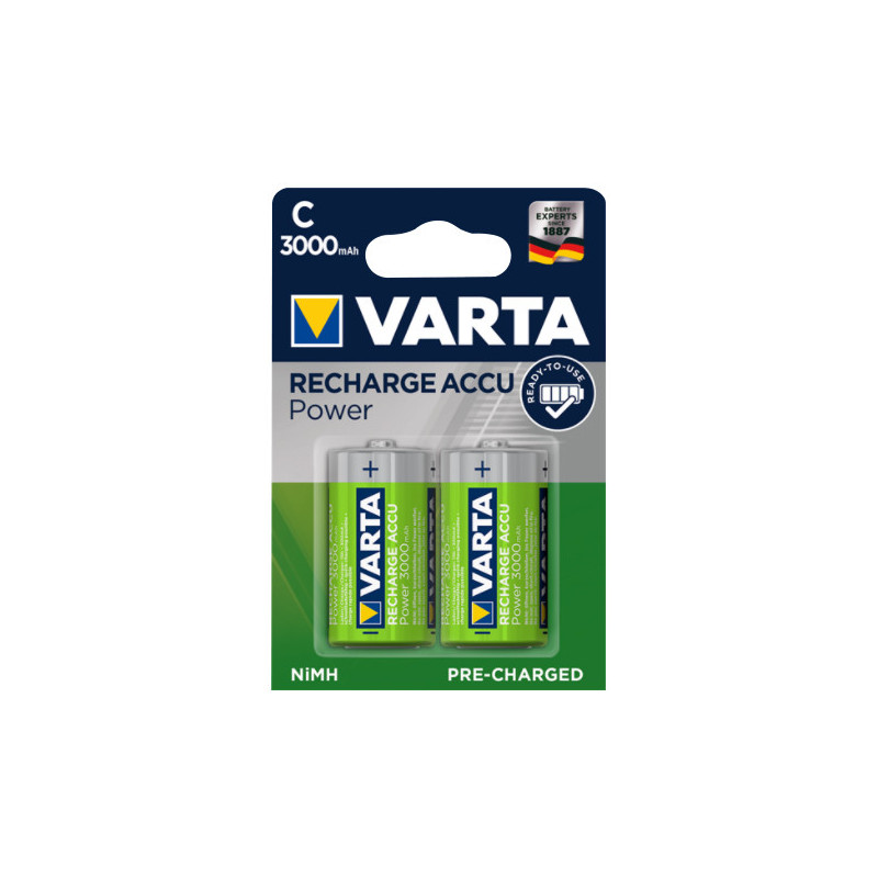 Pile LR20D VARTA -  - ricaricabili - 3000 mAh - Blister x2