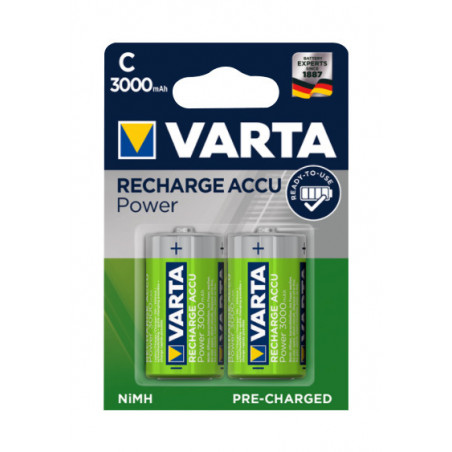Pile LR20D VARTA -  - ricaricabili - 3000 mAh - Blister x2