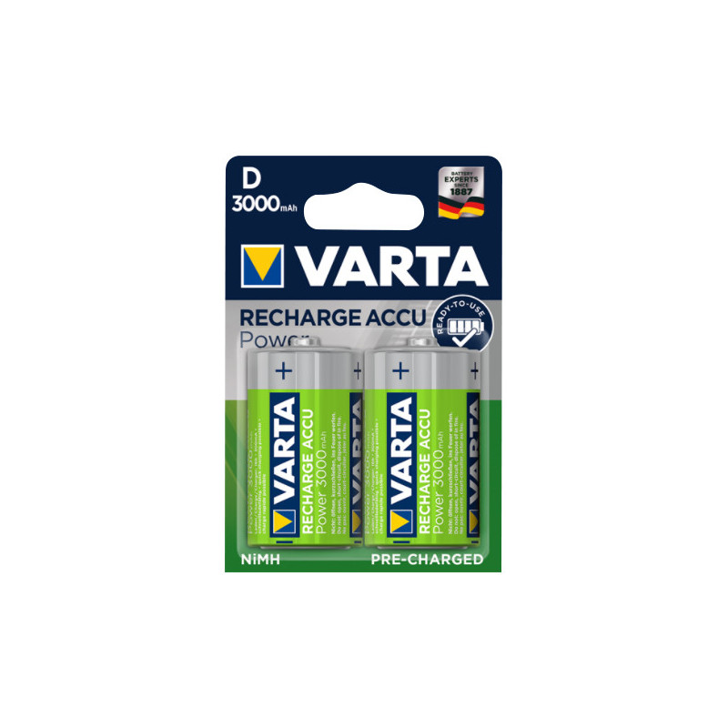 VARTA - Pile LR20D - ricaricabili - 3000 mAh - Blister x2