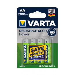 Pile VARTA HR6 - AA 2100mAh - Blister x 4 - Tecnologia pronte all'uso.