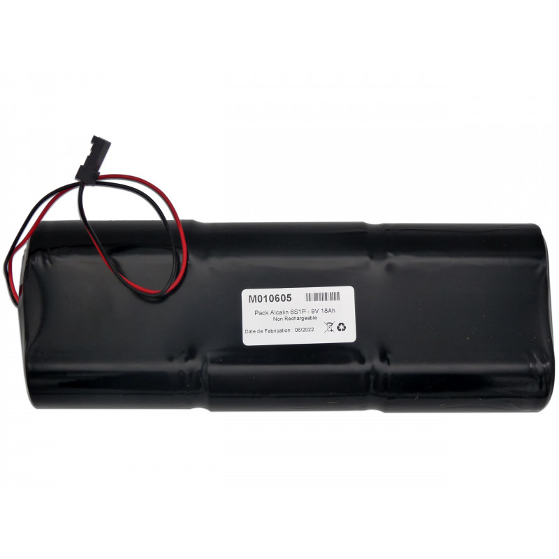 CHRONO Batteria Di Allarme Compatibile NOXALARM - 6LR20 Alcalino - 9V - 18Ah + connettore nero CHRONO Batteria Di Allarme Compatibile NOXALARM - 6LR20 Alcalino - 9V - 18Ah + connettore nero