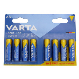 Blister de 8 piles + 2 gratuites VARTA LR6 - AA - High Energy/ Longlife - Alcaline - 1.5V