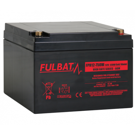 Batterie FULBAT FPH12-750W - Plomb Standard - 12V - 26Ah - VRLA - Spéc