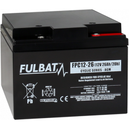 Batteria Piombo Ciclico FPC12-28 - 12V - 26Ah - UL94.FR – FULBAT