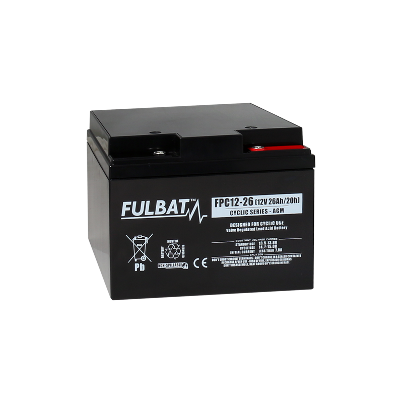 Batteria Piombo Ciclico FPC12-28 - 12V - 26Ah - UL94.FR – FULBAT