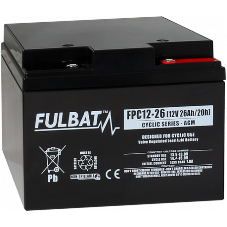 Batteria Piombo Ciclico FPC12-28 - 12V - 26Ah - UL94.FR – FULBAT