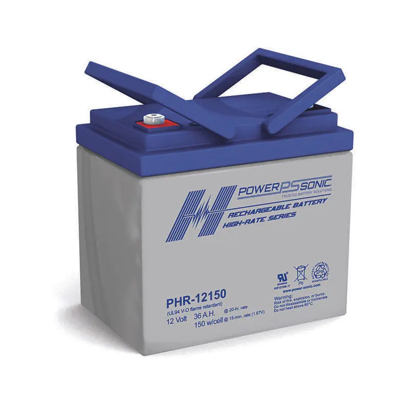 Batteria Piombo Standard 12V 360Ah - PHR-12150FR - 195x130x164 - Spéciale Inverter - Powersonic