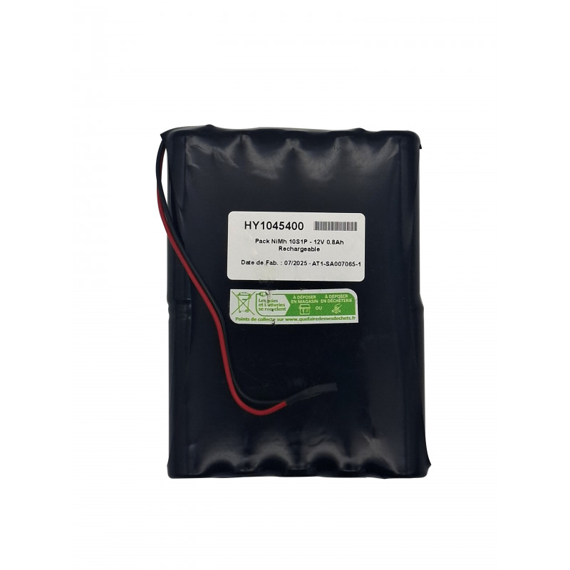 Pacco pile NiMh Yupower AA - 10S1P - 12V 0,8Ah - T4 - Guaina + Uscita.