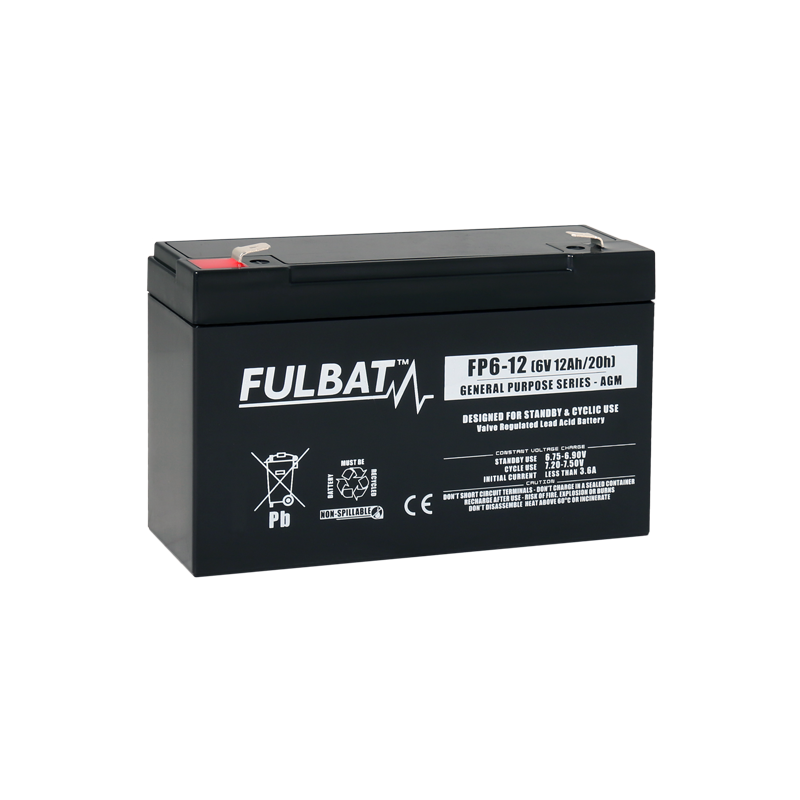 Batterie moto Piombo Standard 6V 12Ah - FP6-12 - Fulbat