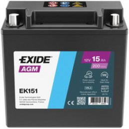 Batteria avviamento Auto et Ausiliari - 12V - 15Ah - EK151 - + sinistr