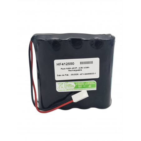 Pacco pile NiMh Fdk 4/3AU - 4S1P - 4,8V 4,0Ah - T1 + connettore